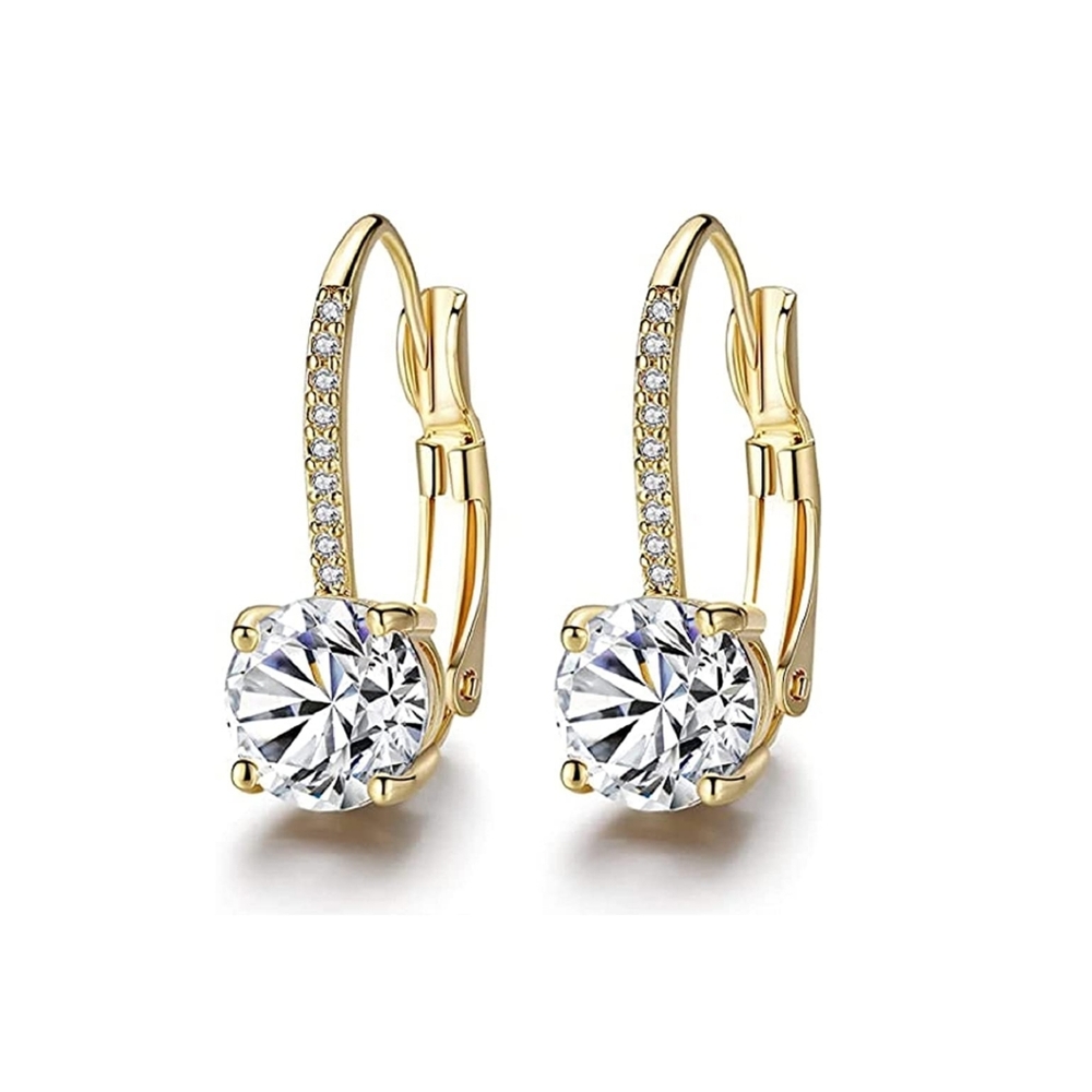 Gold Cubic Zirconia Hanging Earrings